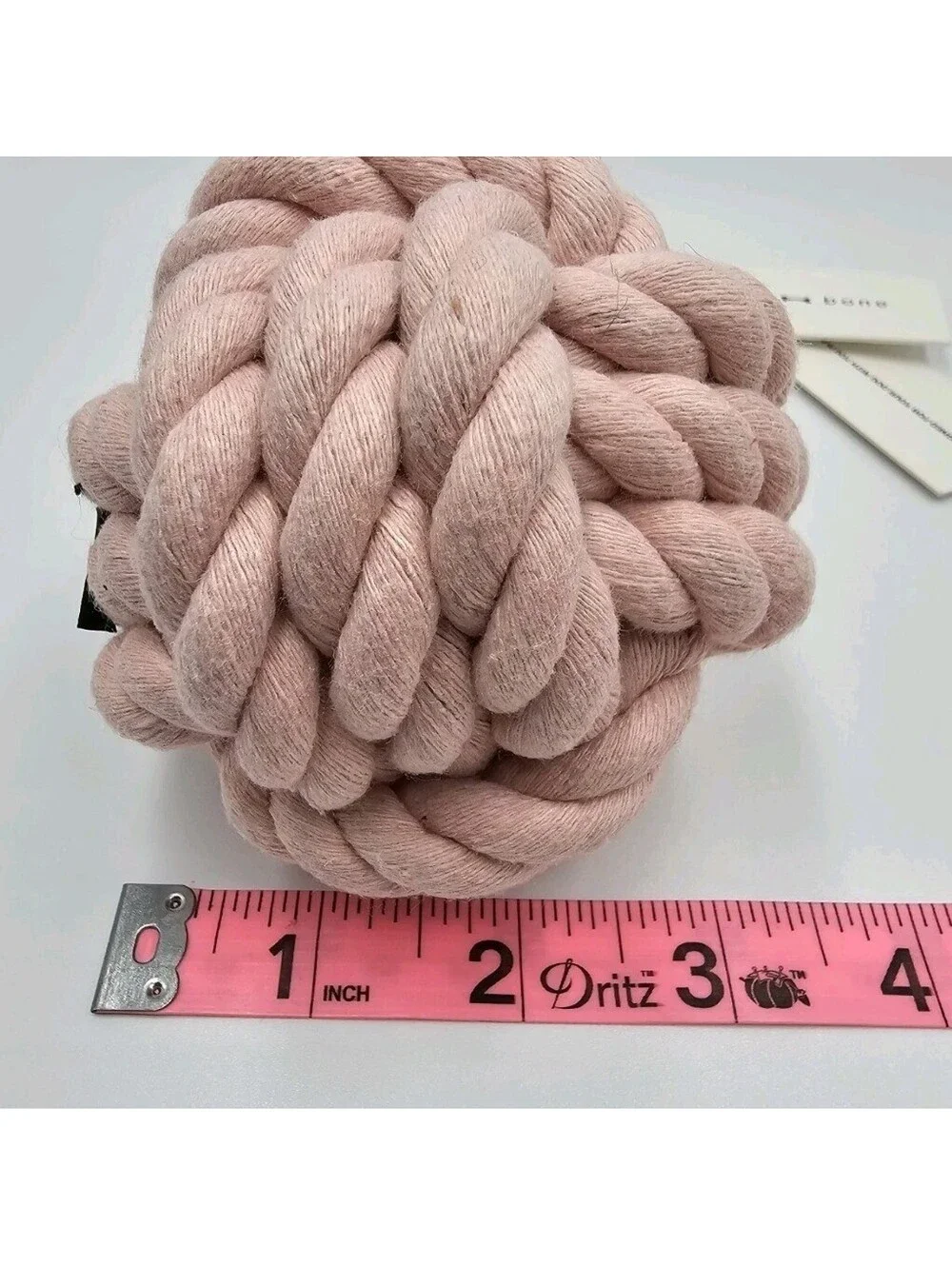 Max-Bone Pink Cotton Rope Dog Toy Monkey Fist Knot Tug Chew Toy NWT